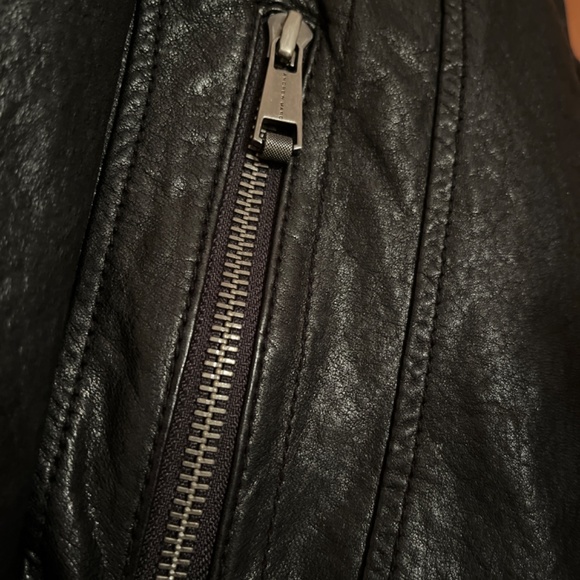 LAST DAY Andrew Marc Black Leather Snap Jacket Moto Style - Picture 5 of 10